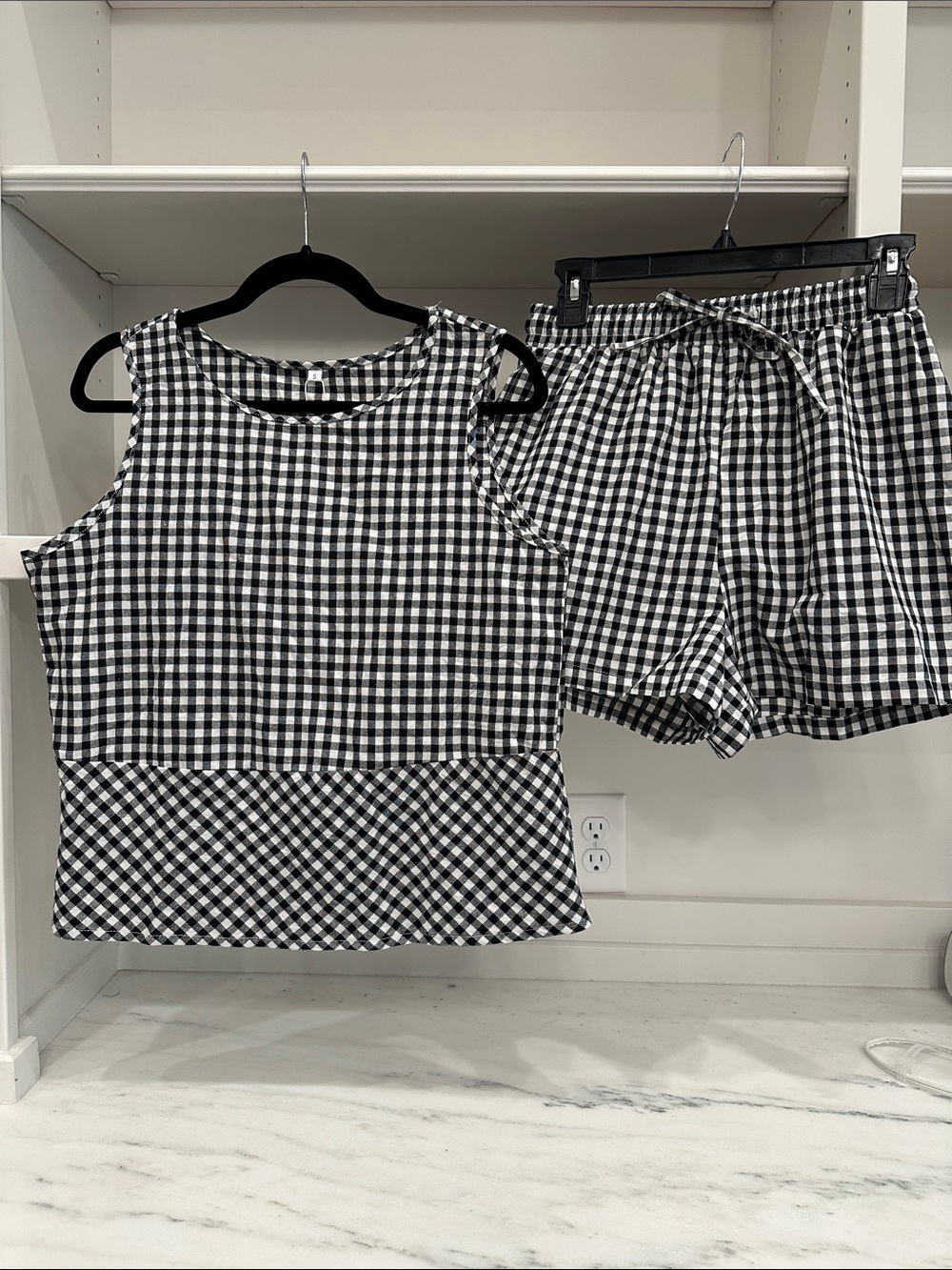 Anrabess small black and white gingham short set. New